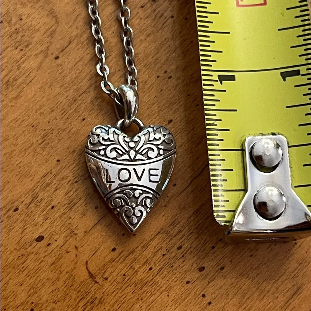 Retired Brighton reversible love rhinestone heart adjustable necklace - Picture 10 of 14